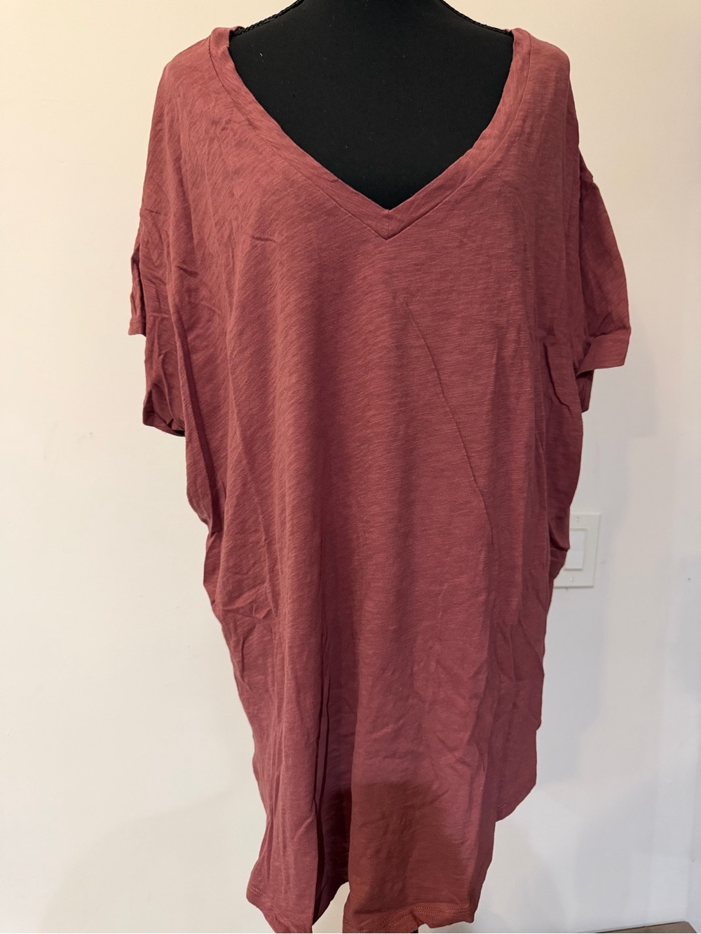 Torrid Heritage Slub V-Neck Tunic Top pink Size 4 Plus Size